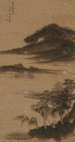 恽寿平（1633～1690） 1682年作 清溪钓隐图 屏轴 设色绢本