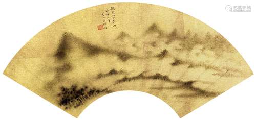 恽向 （1586-1655） 云山图 扇面 水墨纸本