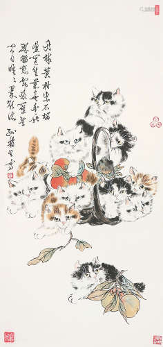 孙菊生(b.1931) 群猫图