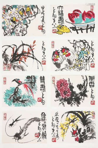 陈大羽(1912-2001) 花鸟册页