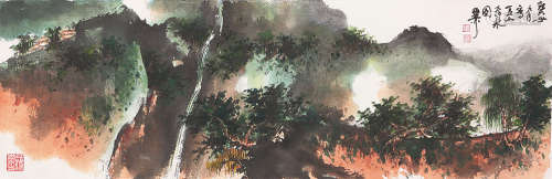 谢稚柳(1910-1997) 夏山飞泉图