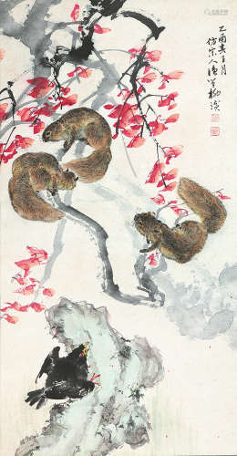 柳滨(1887-1945) 鼠戏图
