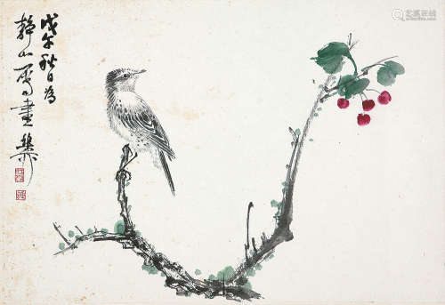 谢稚柳(1910-1997) 栖鹊图