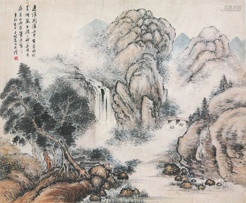 张石园(1898-1959) 夏雨烟岚