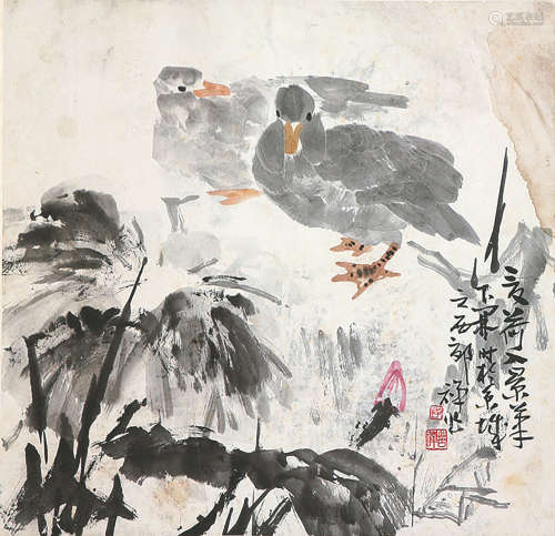 李苦禅(1899-1983) 双鸭