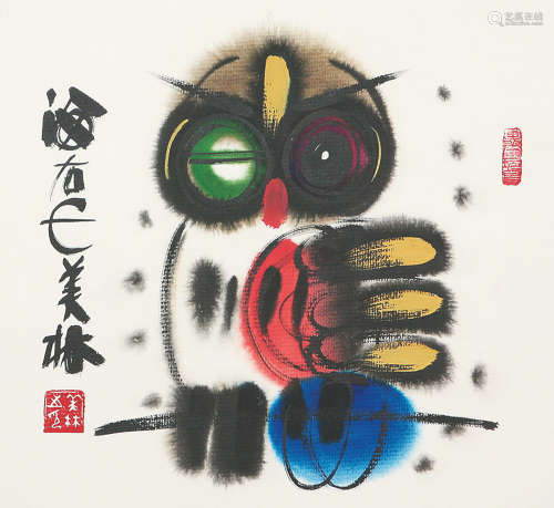 韩美林(b.1936) 猫头鹰