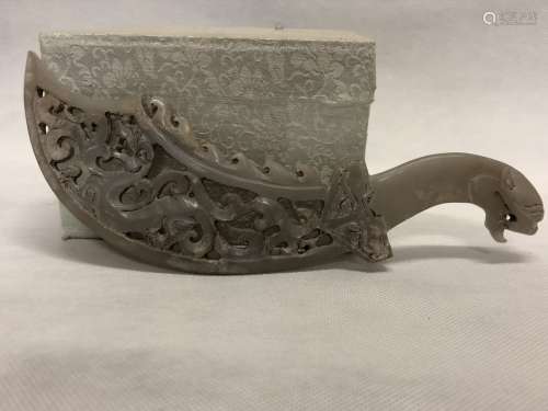 Chinese Carved Jade Dagger