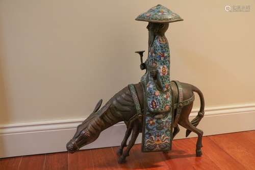 Chinese Cloisonne Figure on Horse