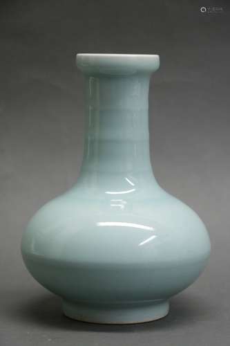 Chinese Light Celadon Vase, Marked