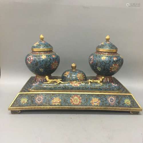 Chinese Cloisonne Scholar Pieces