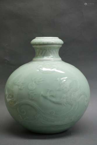 Chinese Celadon Glazed Porcelain Vase