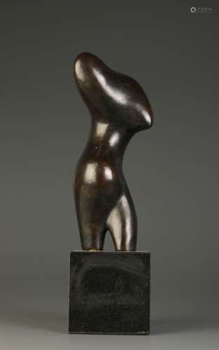 Bronze Sculpture of Woman Torso, Signed