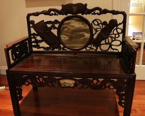 19th C. Late Qing Period Chinese Two Arm Chair