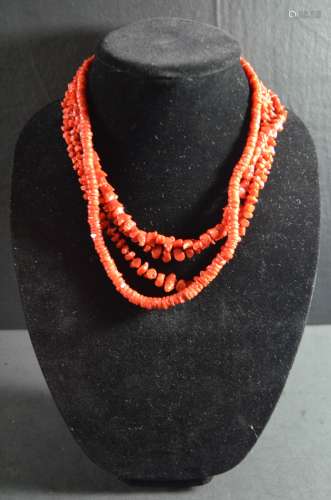 4 Pieces of Chinese Coral Necklace