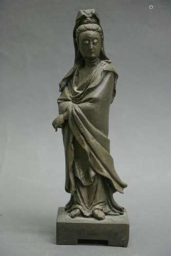 Chinese Bronze Guanyin Figure