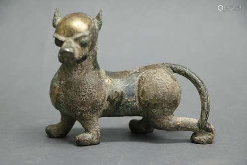 Chinese Bronze Carving of Mythical Beast