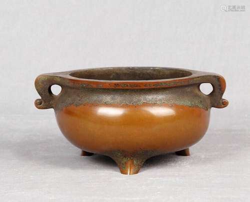 Ming Dynasty Chinese Bronze Incense Burner, Marked