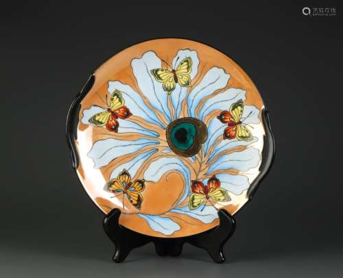 European Porcelain Plate w/ Butterfly
