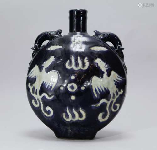 Chinese Blue Glazed Porcelain Vase