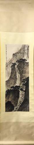 Chinese Ink Painting of Lanscape Scene, Signed