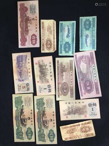 12 Pieces Chinese Paper Money