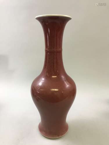 A Red Glazed Guanyin Vase
