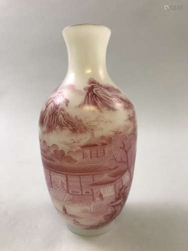 Yongzheng Mark, A Red amd White Vase