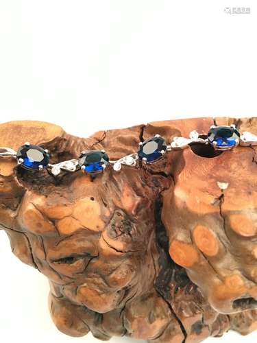 Silver Bracelet with Tanzanites