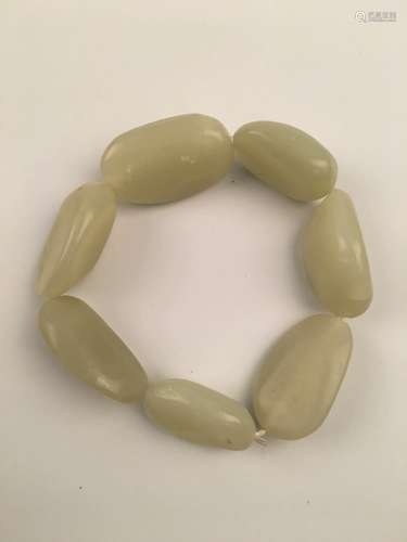 Chinese GreenJade Bead Bracelet