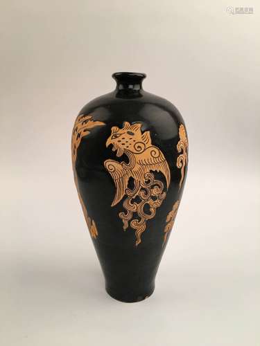 Chinese Song Black Glaze Porcelain Vase