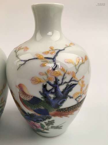 A Pair Chinese Enamel Vase