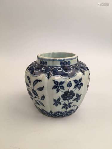 Chinese Blue and  White Porcelain Jar with Xuande Mark