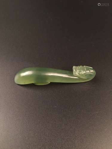 Chinese Green Jade Belt Hook