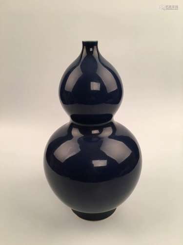 Chinese Blue Glaze Double Gourd Vase