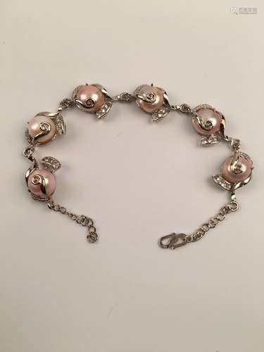 Chinese Pearl Silver Bracelet