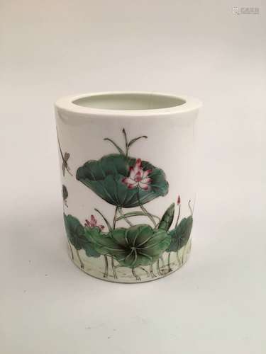 Chinese Famille Rose Brush Pot