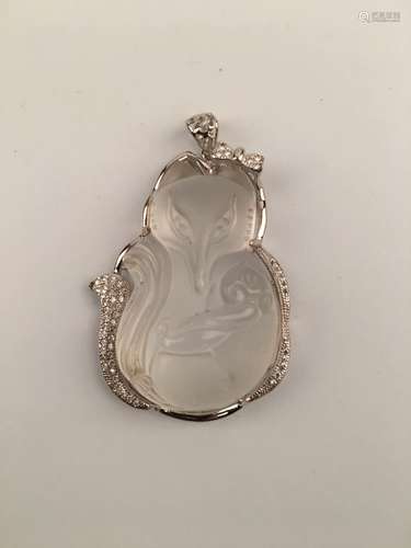 Silver Fox Crystal Pendant