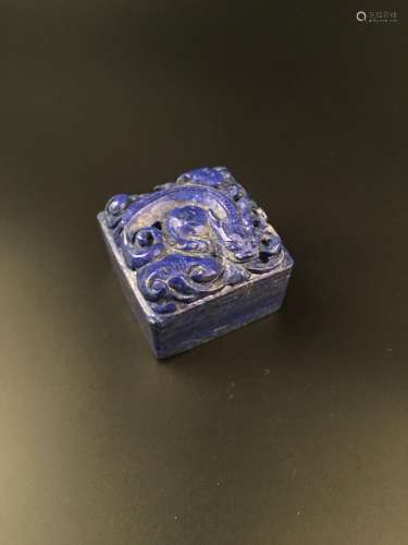 Chinese Lapis Lazuli Dragon Seal