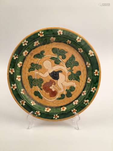 Chinese Sancai Porcelain Plate