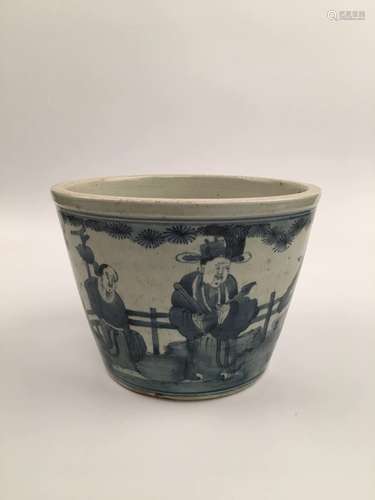 Chinese Blue and White Porcelain Brush Pot