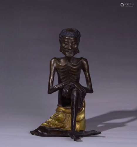 Chinese Gilt Bronze Seating Luohan