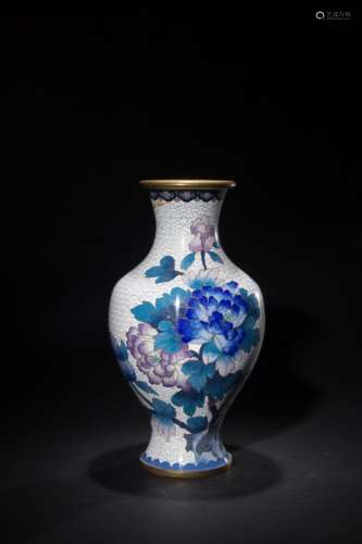 Chinese Cloisonne Enamel Flowers Vase