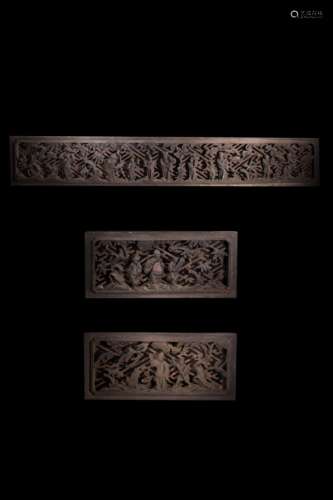 Three Chinese Nan Wood Panels