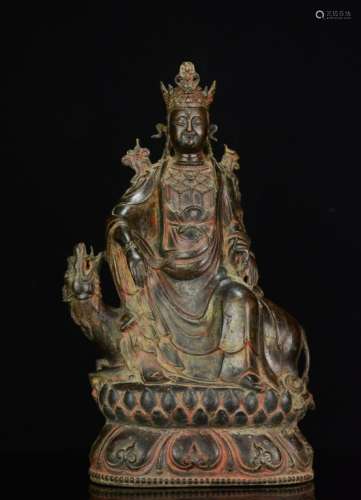 Yuan Chinese Bronze Seating Buddha