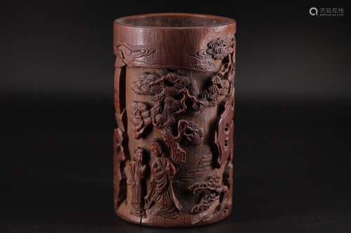 Chinese Bamboo Carved Brush Pot