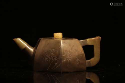 Chinese Yixing Zisha Teapot with Calligraphy