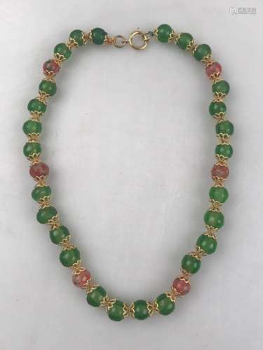 Qing Chinese Liuli Beads Necklace