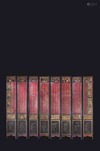 Set of Chinese Lacque/Wood Panels