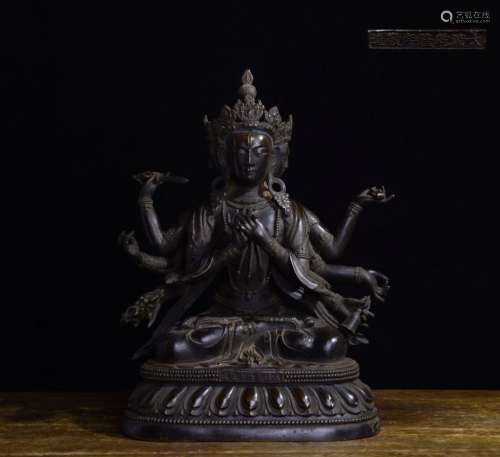 Chinese Bronze 8 Arms Buddha