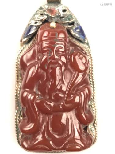 Qing Chinese Glass Pendant